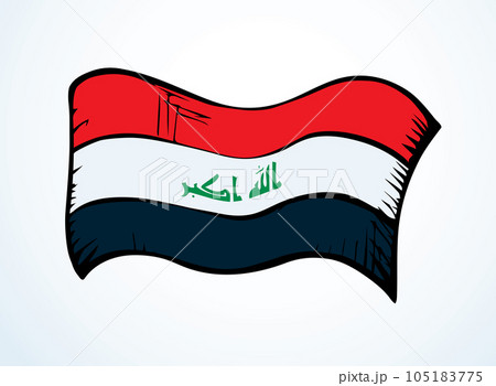 Flag of Iraq. Vector drawing icon Flag of Iraq. Vector drawing icon 105183775