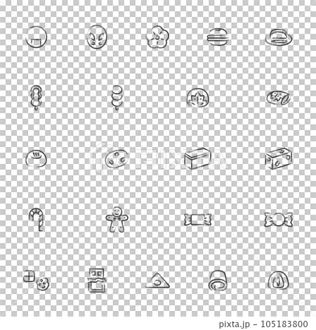 Minimini eating and drinking brush writing icon set 02 105183800