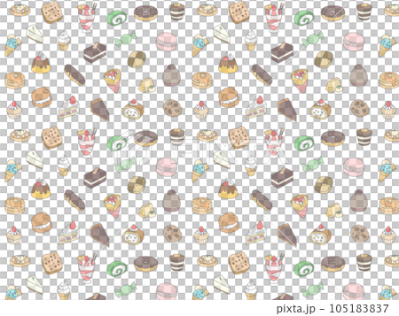 カラースイーツのパターン壁紙イラスト 横向き カラースイーツのパターン壁紙イラスト 横向き 105183837