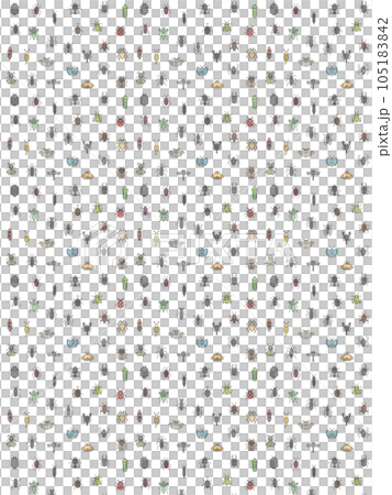 カラー昆虫パターン壁紙イラスト 縦向き カラー昆虫パターン壁紙イラスト 縦向き 105183842