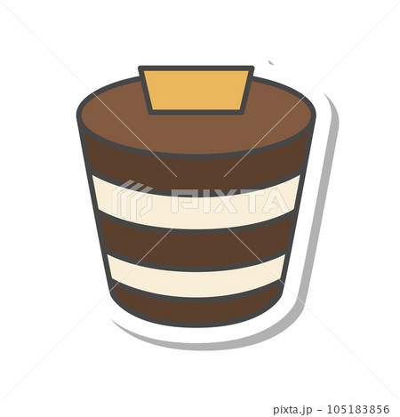スイーツのステッカー風単品アイコンイラスト ティラミス スイーツのステッカー風単品アイコンイラスト ティラミス 105183856