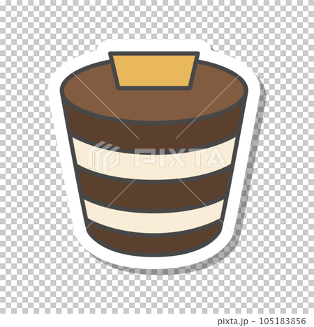 スイーツのステッカー風単品アイコンイラスト ティラミス スイーツのステッカー風単品アイコンイラスト ティラミス 105183856