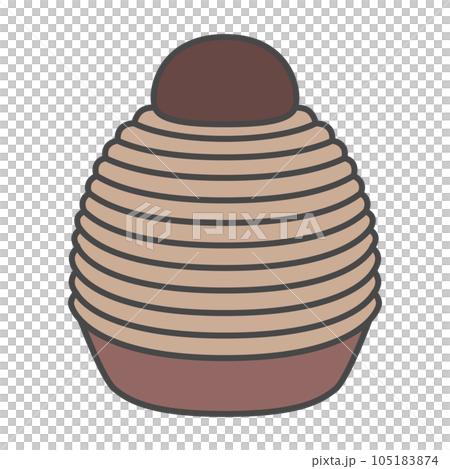 スイーツのカラー単品アイコンイラスト モンブラン スイーツのカラー単品アイコンイラスト モンブラン 105183874