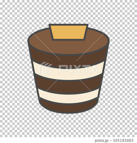 スイーツのカラー単品アイコンイラスト ティラミス スイーツのカラー単品アイコンイラスト ティラミス 105183883