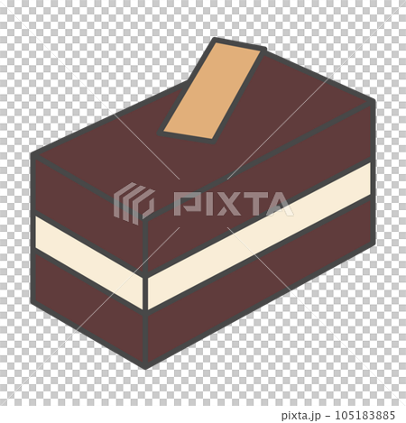 スイーツのカラー単品アイコンイラスト　チョコケーキ 105183885