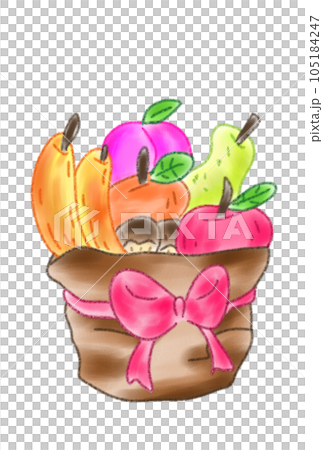 秋の果物のかわいいイラスト 105184247