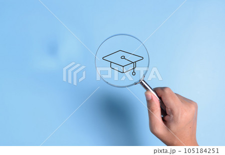 education icon and graduate cap concept. person graduation icon. High quality photo 105184251