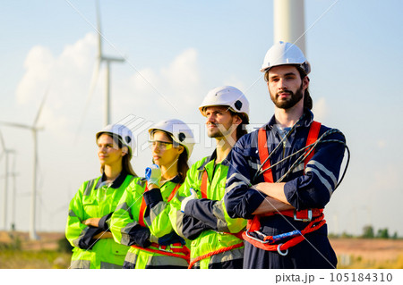 Engineer working with confident. Worker outdoor working. Mega project construction. 105184310
