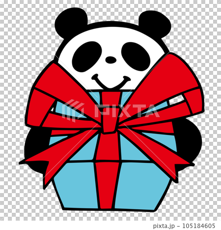 可愛簡單的熊貓禮物姿勢 105184605