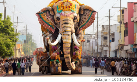 elephant ganesh at telangana festivals elephant ganesh at telangana festivals 105184760