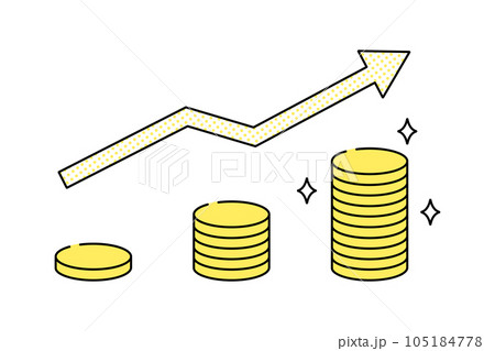 投資や貯金でお金が増えるイメージのベクターイラスト 投資や貯金でお金が増えるイメージのベクターイラスト 105184778