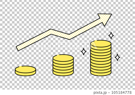 投資や貯金でお金が増えるイメージのベクターイラスト 投資や貯金でお金が増えるイメージのベクターイラスト 105184778