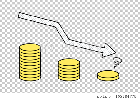 減少投資和存款的圖像的矢量圖解 減少投資和存款的圖像的矢量圖解 105184779