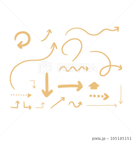手描きの矢印ベクターセット 105185151