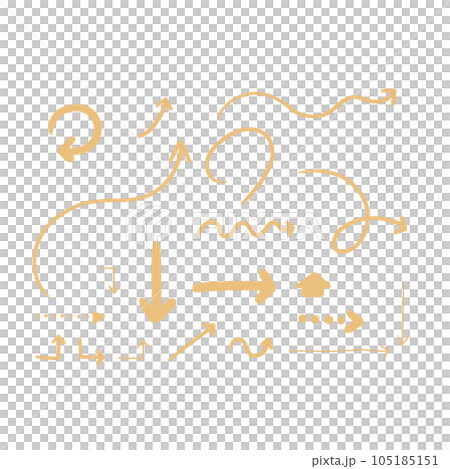 手描きの矢印ベクターセット 105185151