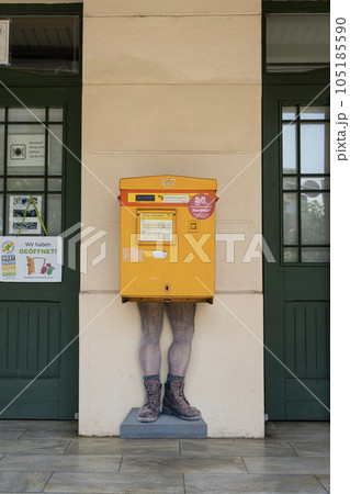 Austrian post office letterbox in Villach, Austria 105185590