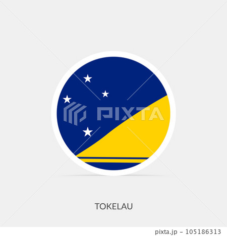 Tokelau round flag icon with shadow. 105186313