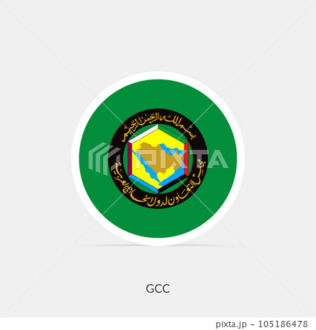 GCC round flag icon with shadow.のイラスト素材 [105186478] - PIXTA