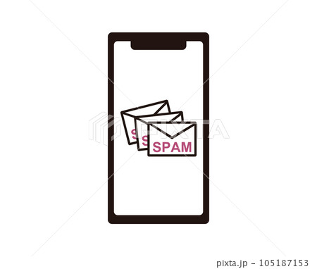 スパムメールが大量に届いている様子を描いたイラスト 105187153