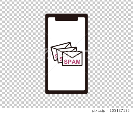 スパムメールが大量に届いている様子を描いたイラスト 105187153
