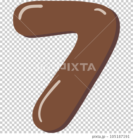 Font number 7, brown symbol on white background with shadow Font number 7, brown symbol on white background with shadow 105187191