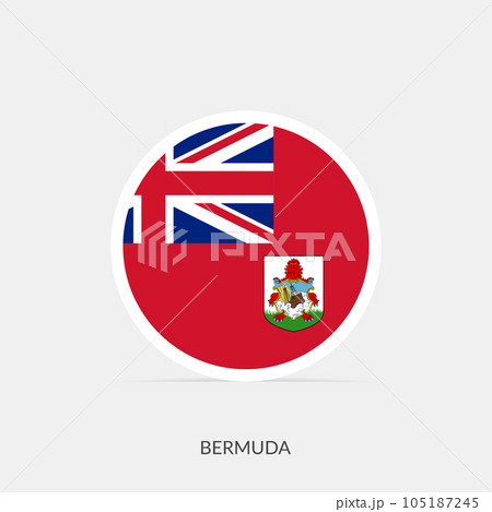 Bermuda round flag icon with shadow. 105187245
