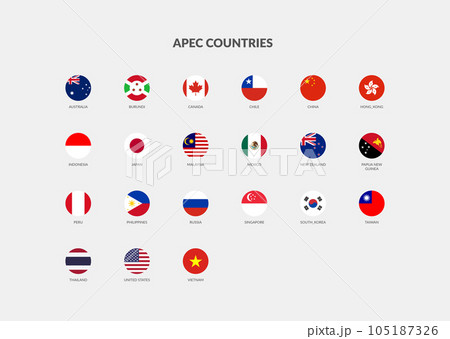 APEC countries flag icons collection APEC countries flag icons collection 105187326
