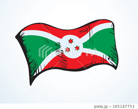 Flag of Burundi. Vector drawing icon 105187753