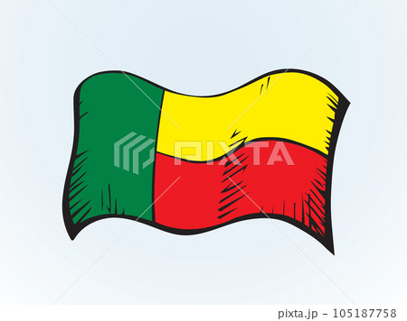 Flag of Benin. Vector drawing icon 105187758