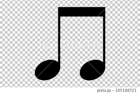 Eighth note beam black 105188721