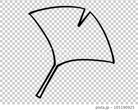 シンプルなイチョウの葉イラスト素材 線画 シンプルなイチョウの葉イラスト素材 線画 105190925