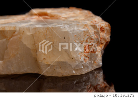 Macro mineral stone Moonstone a black background 105191275