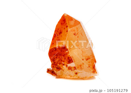 Macro mineral stone Lemurian Crystal a white background Macro mineral stone Lemurian Crystal a white background 105191279
