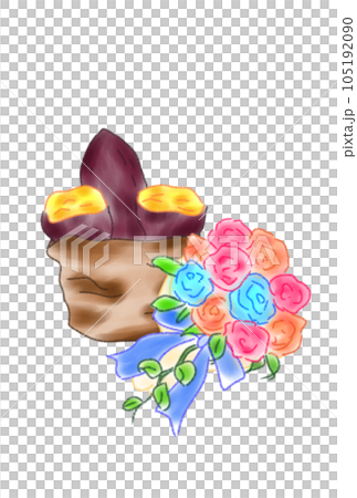 烤紅薯和花束 烤紅薯和花束 105192090