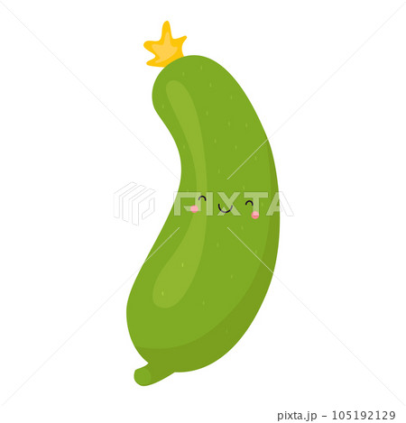 Cute cucumber in kawaii style. 105192129