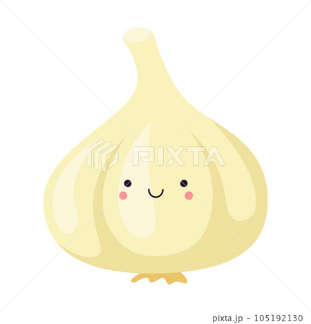 Cute garlic in kawaii style. Cute garlic in kawaii style. 105192130