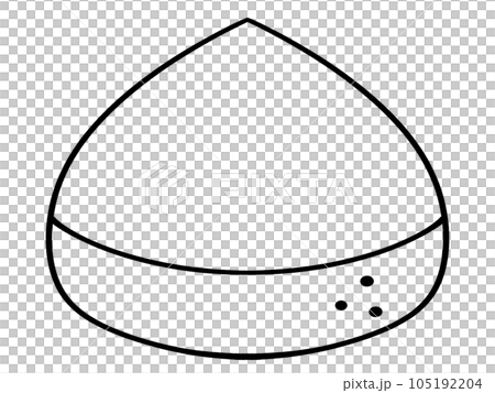 シンプルでかわいい栗のイラスト素材　線画 105192204