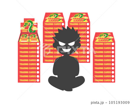 トレーディングカードを買い占める、転売屋のイラスト トレーディングカードを買い占める、転売屋のイラスト 105193009