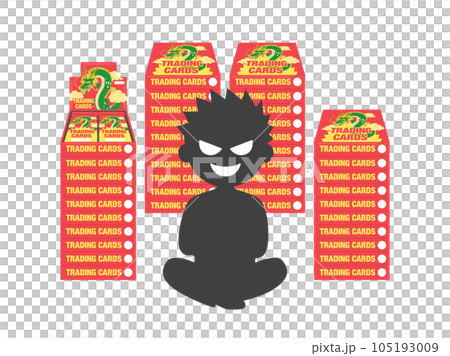 トレーディングカードを買い占める、転売屋のイラスト トレーディングカードを買い占める、転売屋のイラスト 105193009