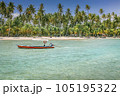 Carneiros Beach and boat in Pernambuco, Northeastern Brazil, South America 105195322