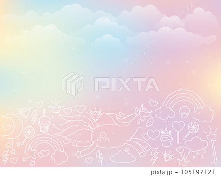 Vector rainbow background with ponies Vector rainbow background with ponies 105197121