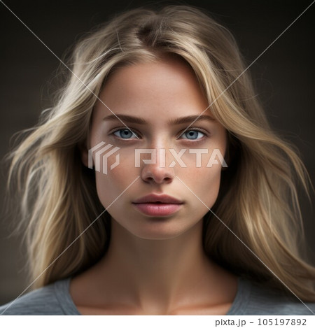 Portrait of an young beautiful scandinavian - Stock Illustration  [105197892] - PIXTA