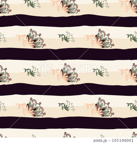 Stylized wildflower seamless pattern. Decorative naive flower botanical background Stylized wildflower seamless pattern. Decorative naive flower botanical background 105198001