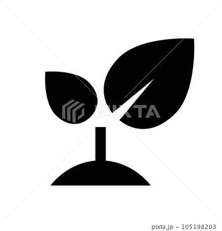 エコ、葉、芽を表す塗りつぶしスタイルのアイコン エコ、葉、芽を表す塗りつぶしスタイルのアイコン 105198203