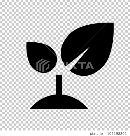 エコ、葉、芽を表す塗りつぶしスタイルのアイコン エコ、葉、芽を表す塗りつぶしスタイルのアイコン 105198203