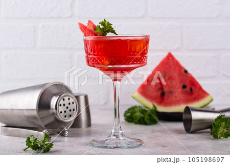 Fresh watermelon cocktail or mocktail Fresh watermelon cocktail or mocktail 105198697