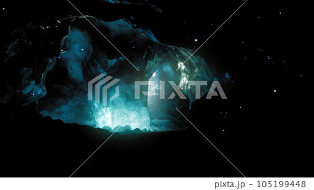 Amazing Blue Ice Cave in the heart of a glacier 105199448