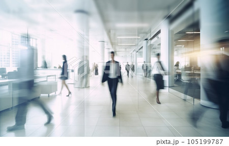 Business people wearing business suit walking in a modern bright office at work. motion movement in corridor luxury office place. rushing and busy work people Business people wearing business suit walking in a modern bright office at work. motion movement in corridor luxury office place. rushing and busy work people 105199787