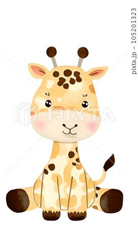 Illustration of a watercolor giraffe Illustration of a watercolor giraffe 105201323
