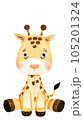Illustration of a watercolor giraffe 105201324